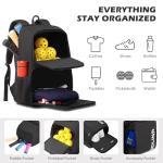 SDLINR Pickleball Bag Fits 4 to 10 Paddles, Large Pickleball Backpack with Shoe Compartment and Fence Hook, Pickle ball Gifts for Men Women (Black)