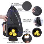 LLYWCM Pickleball Bag - Pickleball Backpack for Women & Men - Travel Paddle Case, Sling Bag (Black)