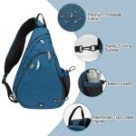 INOXTO Sling Bag, Multipurpose Crossbody Shoulder Bag for Men and Women, Chest Bag Crossbody Daypack for Hiking, Pickleball Bag with Water Bottle Holder for Tennis, Pickleball (Blue)