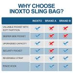 INOXTO Sling Bag, Multipurpose Crossbody Shoulder Bag for Men and Women, Chest Bag Crossbody Daypack for Hiking, Pickleball Bag with Water Bottle Holder for Tennis, Pickleball (Blue)