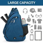 INOXTO Sling Bag, Multipurpose Crossbody Shoulder Bag for Men and Women, Chest Bag Crossbody Daypack for Hiking, Pickleball Bag with Water Bottle Holder for Tennis, Pickleball (Blue)