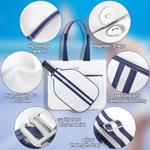 Stylish PU Leather Pickleball Bag with Paddle Pocket