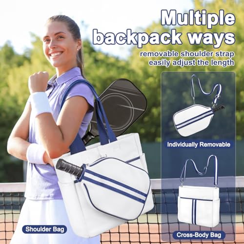 Stylish PU Leather Pickleball Bag with Paddle Pocket