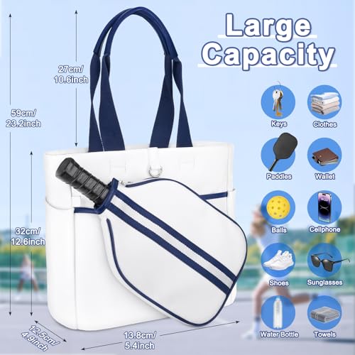 Stylish PU Leather Pickleball Bag with Paddle Pocket