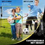 BOULDER Portable Badminton Pickleball Net - Foldable / Extendable Poles for Multiple Sports Heights (UP to 5 ft) - Ideal for Tennis, Pickleball, Soccer Tennis - Easy Setup (Black, 14 FT)
