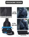 SEAFEW Medium Black Black Sling Bag for Men and Women - Sport Crossbody Backpack for Pickleball, Tennis, Racketball