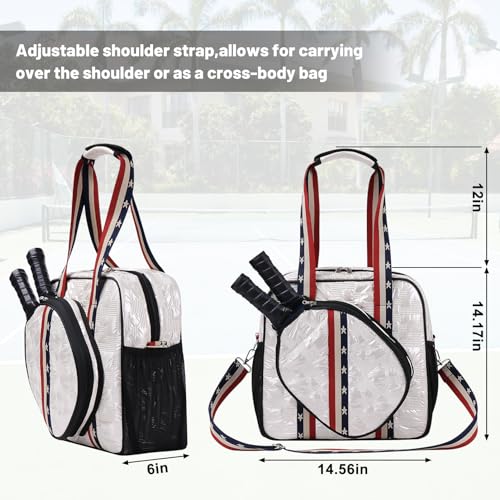 SPOENGRU Pickleball Tote Bag with Adjustable Shoulder Strap