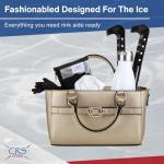 CRS Cross Rink Side Tote. Ice Skating Accessory Bag-Figure Skating, Roller, Inline Skaters, Dance, Cheer.Organizes Guards Water Bottle Phone (Rink Side Tote, Gold)
