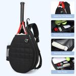 KAVIGOR Tennis Bag, Tennis Backpack Holds 2 Rackets, Quilted Crossbody Sling Bag, Waterproof Pickleball Bags with Safety Pocket for Women and Men