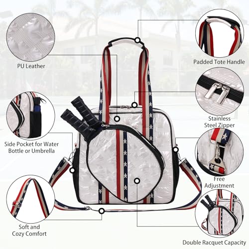 SPOENGRU Pickleball Tote Bag with Adjustable Shoulder Strap