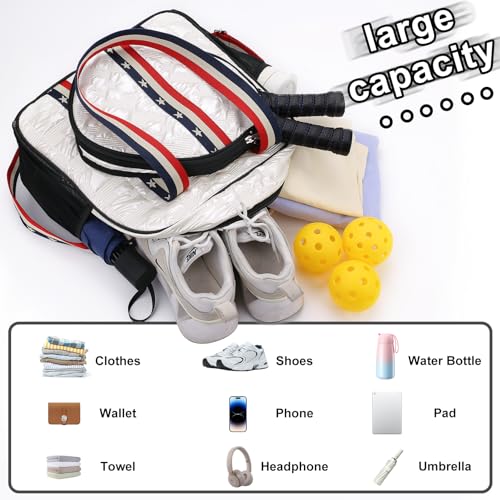 SPOENGRU Pickleball Tote Bag with Adjustable Shoulder Strap
