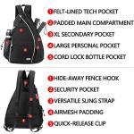 Sucipi Pickleball Bag - Men's -Women's Pickleball Backpack, Adjustable Sling Bag w/Fence Hook/Large Capacity/Safety Pocket-Black