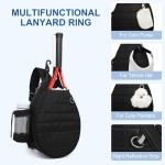 KAVIGOR Tennis Bag, Tennis Backpack Holds 2 Rackets, Quilted Crossbody Sling Bag, Waterproof Pickleball Bags with Safety Pocket for Women and Men