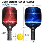 Asbocer Fiberglass Surface Pickleball Set, USAPA Approved, 4 Pickleball Balls, 2 Cooling Towels, Pickleball Bag, Pickleball Paddle,Set of 2