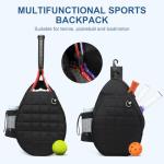 KAVIGOR Tennis Bag, Tennis Backpack Holds 2 Rackets, Quilted Crossbody Sling Bag, Waterproof Pickleball Bags with Safety Pocket for Women and Men