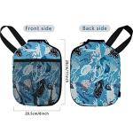 WK IEASON Neoprene Pickleball Paddle Cover 2pc Pack with Inner Pockets and Handle Strap - Paddle Cover Ball Holder Organizer Bag (Art print x2)