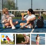 KAVIGOR Tennis Bag, Tennis Backpack Holds 2 Rackets, Quilted Crossbody Sling Bag, Waterproof Pickleball Bags with Safety Pocket for Women and Men