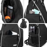 Sucipi Pickleball Bag - Men's -Women's Pickleball Backpack, Adjustable Sling Bag w/Fence Hook/Large Capacity/Safety Pocket-Black