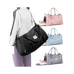 Small Black Sports Gym Duffel Bags for Women Men, Travel Totes Bag Cute Weekender bag with Wet Pocket and Shoe Compartment for Carry On, Gym, Dance, Overnight, Sport Pickleball, Tennis, Racketball