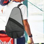 Cosmos Padel Racket Bag Pickleball Paddle Sling Backpack Padel Racquet Storage Bag, Padel (Paddel Tennis) Equipment Carrying Bag with Mesh Pocket for 2 Paddles Ball Water Bottle & Accessory (Gray)
