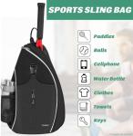 Ytonet Tennis Bag, Tennis Sling Backpack Crossbody Water Resistant for Men Women, Compatible for Pickleball Badminton Rackets