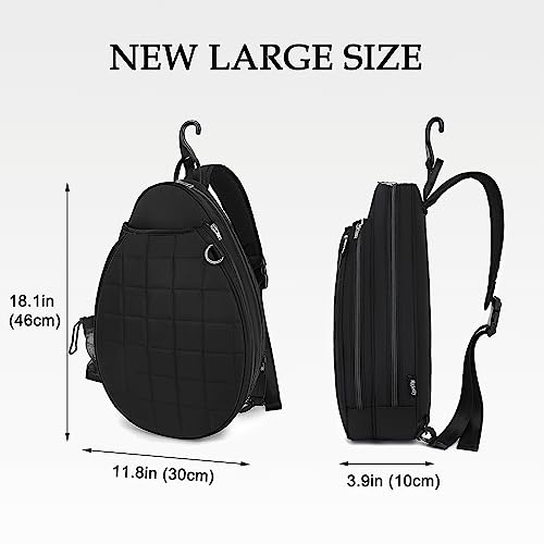 Quilted Sling Bag for Pickleball Paddles - Black