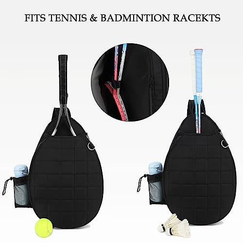 Quilted Sling Bag for Pickleball Paddles - Black