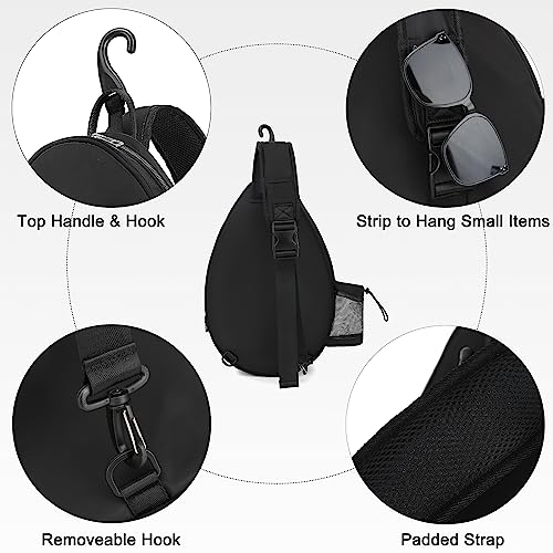 Quilted Sling Bag for Pickleball Paddles - Black