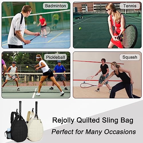 Quilted Sling Bag for Pickleball Paddles - Black