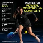 JOOLA Ben Johns Hyperion CAS 16 Pickleball Paddle - Carbon Abrasion Surface with High Grit & Spin, Sure-Grip Elongated Handle, 16mm, with Polypropylene Honeycomb Core, USAPA Approved