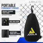 JOOLA Vision Duo Pickleball Cover and Bag - Sling Bag for Paddles & Accessories - Easily Fits Two Paddles, Two Pickleball Balls, & Small Accessories - Includes Hideaway Fence Hook - Black