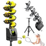 Giuggiolared Tennis Machine Serving Machine with Portable Build and Remote Operations – Pickleball Launcher with Spin, Angle, and Speed Controls for Realistic Practice Scenarios Indoors Outdoors
