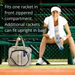 Dallas Hill Designs Tennis Bag for Women | Neoprene Tote | 3 Rackets | Applicable for Pickleball, Paddle, Squash, Racquetball, Badminton | Shoes and Gear | Ladies Purse | Multi Pockets