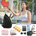 Pickleball Sling Bag – Adjustable Pickleball Backpack for Men & Women – Large Capacity w/Fence Hook, Water-Resistant, Anti-Theft Pocket – Lightweight & Comfortable for Paddles, Balls, Accessories