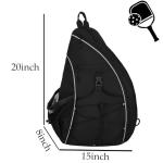 Pickleball Sling Bag – Adjustable Pickleball Backpack for Men & Women – Large Capacity w/Fence Hook, Water-Resistant, Anti-Theft Pocket – Lightweight & Comfortable for Paddles, Balls, Accessories