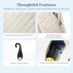 LANBX Pickleball Bag, Pickelball Sling Backpack Crossbody Quilted Bags for Men Women, Holds Pickleball Paddle Tennis Badminton Rackets (Beige)