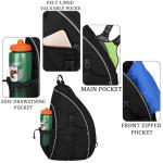 Pickleball Sling Bag – Adjustable Pickleball Backpack for Men & Women – Large Capacity w/Fence Hook, Water-Resistant, Anti-Theft Pocket – Lightweight & Comfortable for Paddles, Balls, Accessories