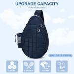 KAVIGOR Tennis Bag Holds 2 Rackets, Quilted Tennis Backpack, Waterproof Crossbody Sling Pickleball Bags for Women, Men and Youth
