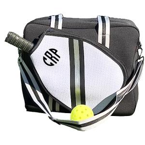 Customizable Pickleball Duffel Bag & Backpack - Black and White