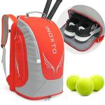 INOXTO 40L Large Tennis Backpack for Women and Men - Waterproof and Breathable Pickleball Bag With Independent Shoe Storage for Tennis, Travel, Camping (Orange)