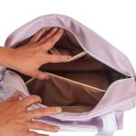 Purple PU Leather Women Sports Shoulder Gym Bag Pickleball Duffle Bag Pickleball Tote Bag with Front Pocket for 2 Paddles, Inner Storage Pockets, Mesh Water Bottle Holder and Adjustable Shoulder Strap