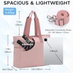 VASCHY Pickleball Tote Bags For Women With Fence Hook, Pickleball Paddle Holder Case Quilted Puffer Work/Gym/Sports Tote for 2 Rackets with Crossbody Strap Pink