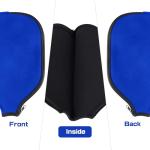 2 PCS Pickleball Paddle Covers, Durable Neoprene Paddle Cover Universal 8.26 x 11.8Inch Zippered Universal Racket Sleeve Paddle Storage Bag, Fits USAPA Standard and Extended Pickleball Racquets (Blue)
