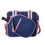 Fresh Pickle Lola Pickleball Tote - Designer Series Pickleball Bag for Women in Navy/Pink + Navy Stripe 30-ounce Tumbler With Top Handle and Flip Straw