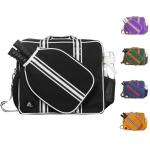 Cute Pickleball Tote Bag With Insulated Drink Cooler & Shoe Bag - Fence Hooks - Black