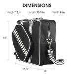 Cute Pickleball Tote Bag With Insulated Drink Cooler & Shoe Bag - Fence Hooks - Black