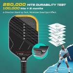 YVmove Pickleball Paddle with T700 Raw Carbon Fiber Surface & 16mm STR-Core Power Polymer Core, Premium Pickle Ball Racket Designed for Ultimate Spin & Consistency, USAPA Approved Storm 007