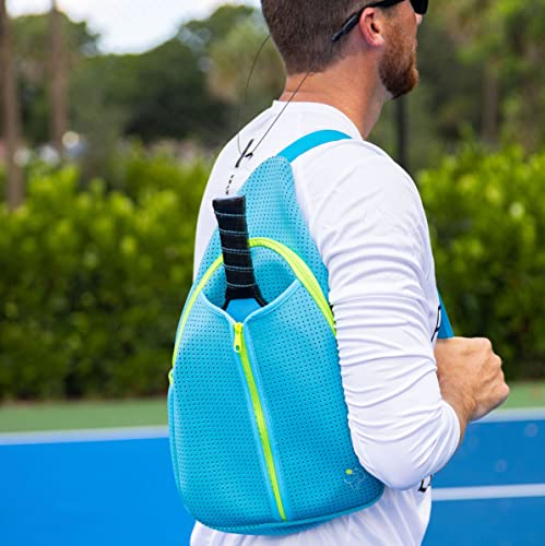 Light Blue Neoprene Pickleball Paddle Bag for Unisex