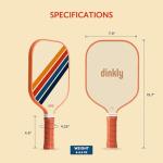 Dinkly Pickleball Paddles Set of 2, USAPA Approved Graphite/Fiberglass Pickleballs Racket, 2 Rackets, 4 Balls, 1 Protable Carry Bag, Pickle Ball Set for Men Women, Retro Twill