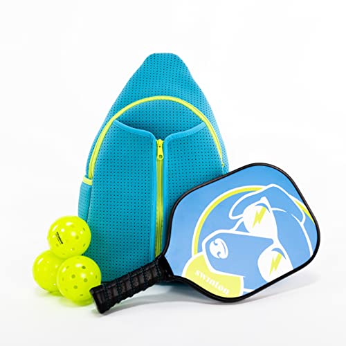 Light Blue Neoprene Pickleball Paddle Bag for Unisex